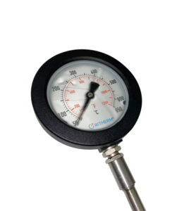 2415 SOLID STEM GAS EXPANSION PYROMETER WITH SPIRAL TUBE, SILICONE OIL FILLED, ALUMINUM CASE